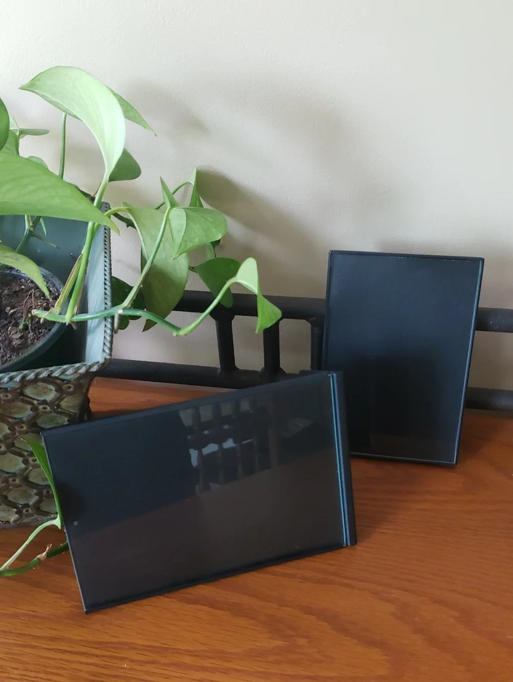 Modern Black Photo Frames - Set of 2- Coordinating 5x7 Tabletop & 4x6 Wall